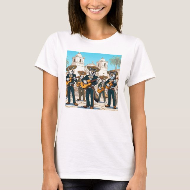 Los Coyotes Mariachi  T Shirt (Framsida)