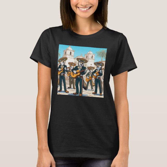 Los Coyotes Mariachi  T Shirt (Framsida)