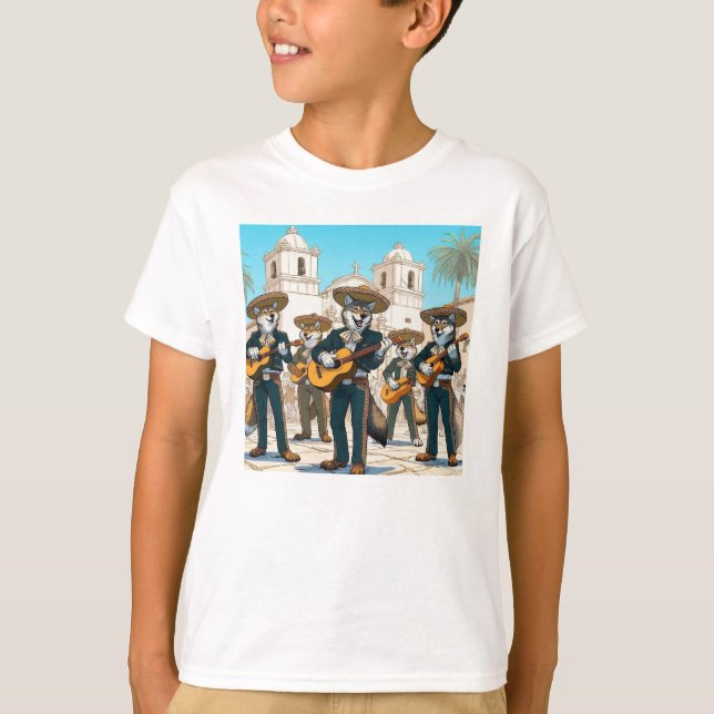 Los Coyotes Mariachi  T Shirt (Framsida)