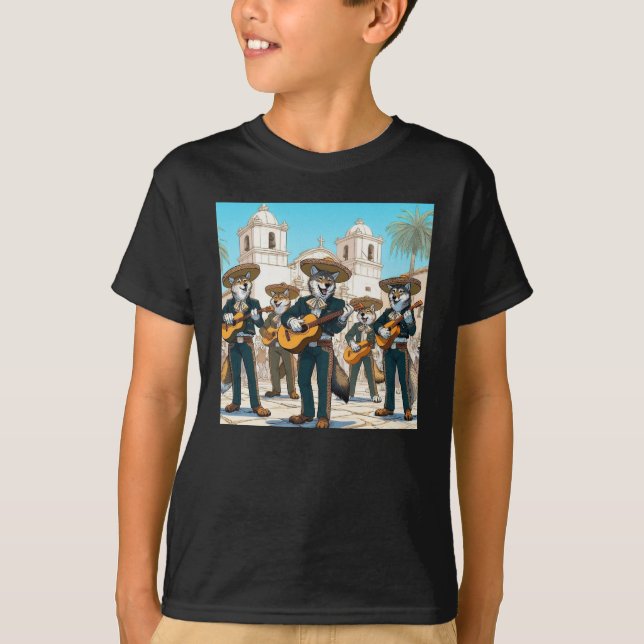 Los Coyotes Mariachi  T Shirt (Framsida)