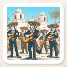 Los Coyotes Mariachi Underlägg Papper Kvadrat
