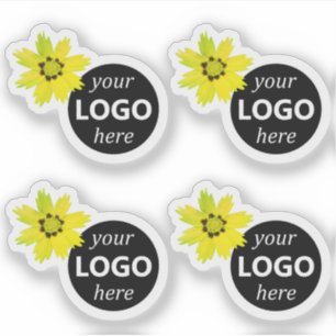 Lös Cute Gula blommor med Logotyp PIC-bild Klistermärken