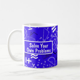 Lös dina egna problem, matematik, rolig blått kaffemugg