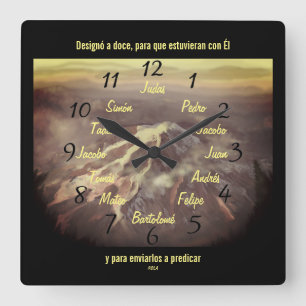 Los Doce Discípulos de Jesús Reloj de Pared Cuadra Fyrkantig Klocka