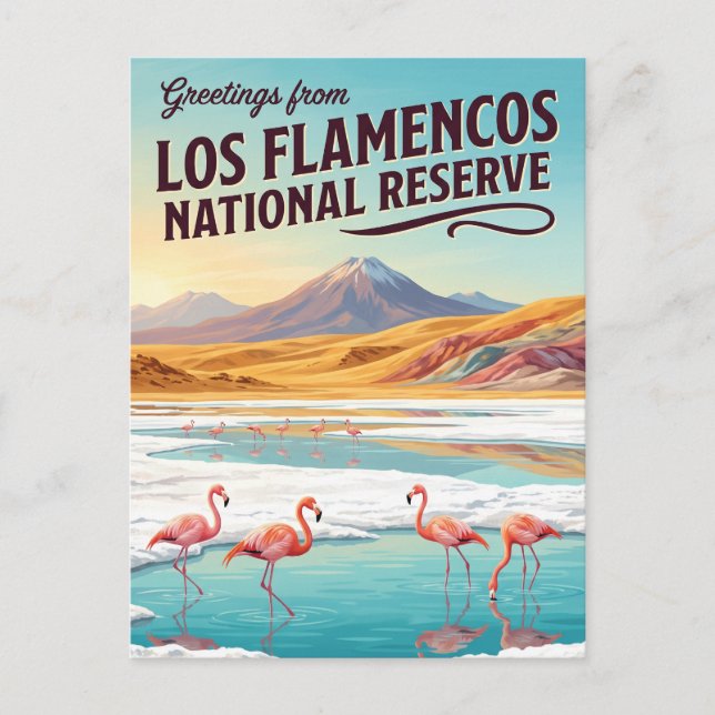 Los Flamencos nationalreservat Chile Vykort (Framsida)