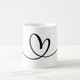 Lös hjärtdesign, avslappnad, handdragen känsla - M Kaffemugg