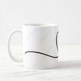 Lös hjärtdesign, avslappnad, handdragen känsla - M Kaffemugg