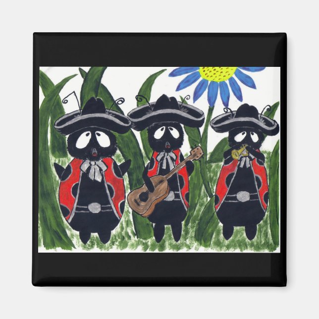 Los Ladybugs Mariachi Band Magnet (Framsidan)