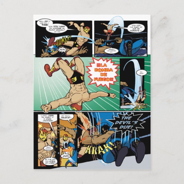 Los Luchadores Mysteriosos Postcard Vykort (Framsida)