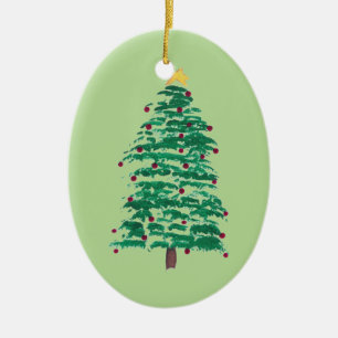 Lös målning av julgranen, prydnadar julgransprydnad keramik