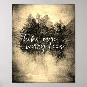 Lös mer oro mindre citat träd sepia-ton poster