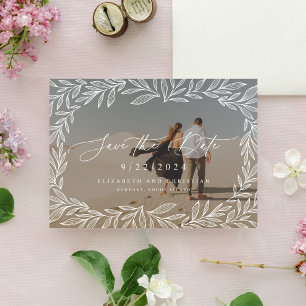 Lös minimal modern kalligrafifoto, tvåsidig spara datumet