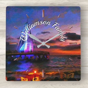 Los Muertos Family Pier 1182 Fyrkantig Klocka
