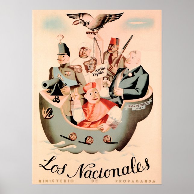LOS NACIONALES Spanska Civil Krig Gov Propaganda Poster (Framsidan)