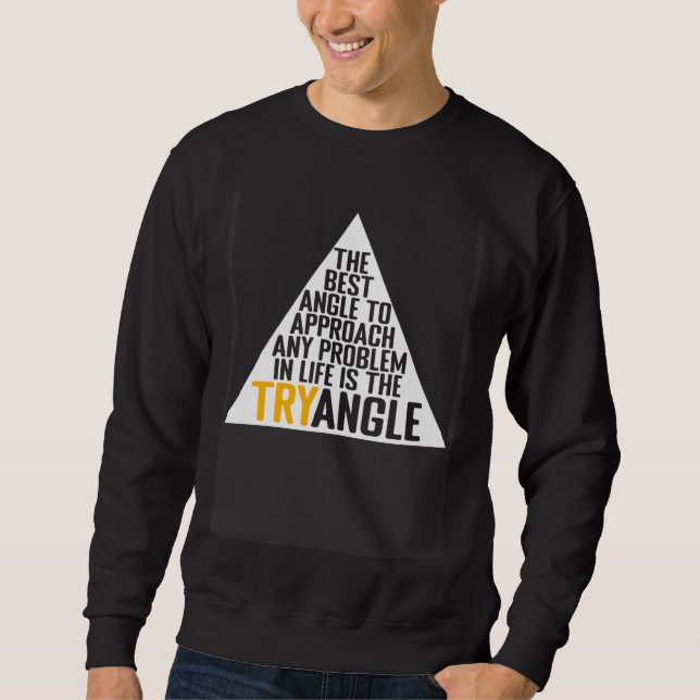 Lös problem med TRYangle Math Ord Mathemat Lång Ärmad Tröja (Framsida)