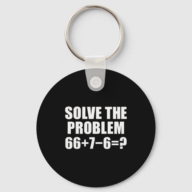 Lös Problemet 67 Meme Sex Sju Elementär Mat Nyckelring (Framsida)