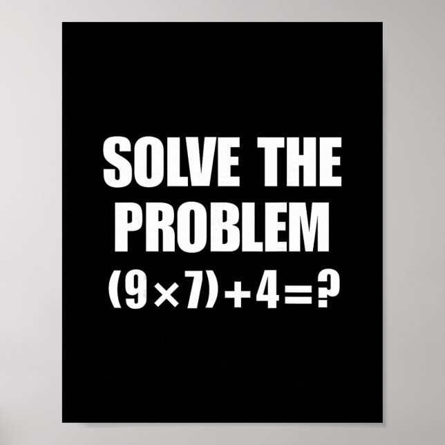 Lös Problemet 67 Meme Sex Sju Elementär Mat Poster (Framsidan)