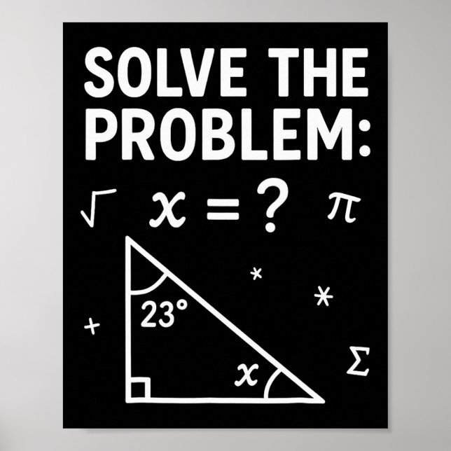 Lös Problemet Gör Matten 67 Meme Rolig Lärare Poster (Framsidan)