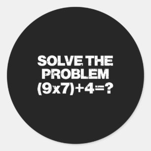 Lös Problemet Math 67 Meme 6 7 Kostym Barn Pojkar Runt Klistermärke