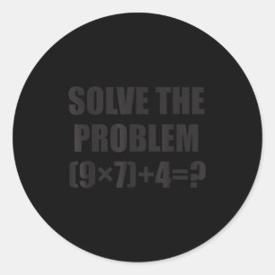 Lös Problemet Roligt 67 Meme Brainrot Matematiklär Runt Klistermärke