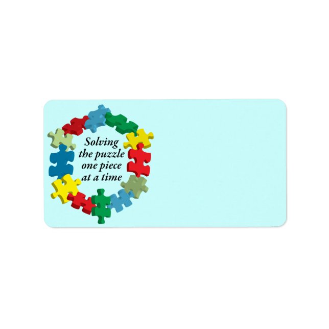 Lös Puzzle.. Blåa Adressetiketter (Framsidan)