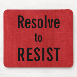 Lös till RESIST, text på Red Linen Struktur Photo Musmatta