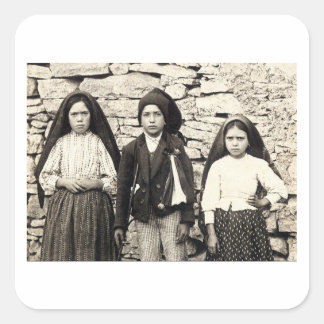 Los tres pastorcitos fyrkantigt klistermärke