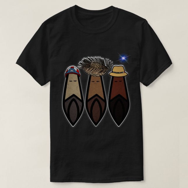 Los Tres Reyes Magos Boricua T Shirt (Design framsida)