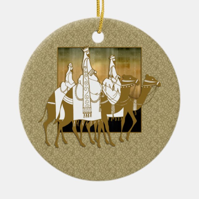 Los Tres Reyes Magos - julprydnad Julgransprydnad Keramik (Framsidan)