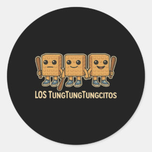 Los Tungtungtungcitos italiensk hjärnrot Tung Sahu Runt Klistermärke