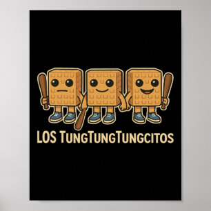 Los Tungtungtungcitos italienska hjärnrot Tung Sah Poster