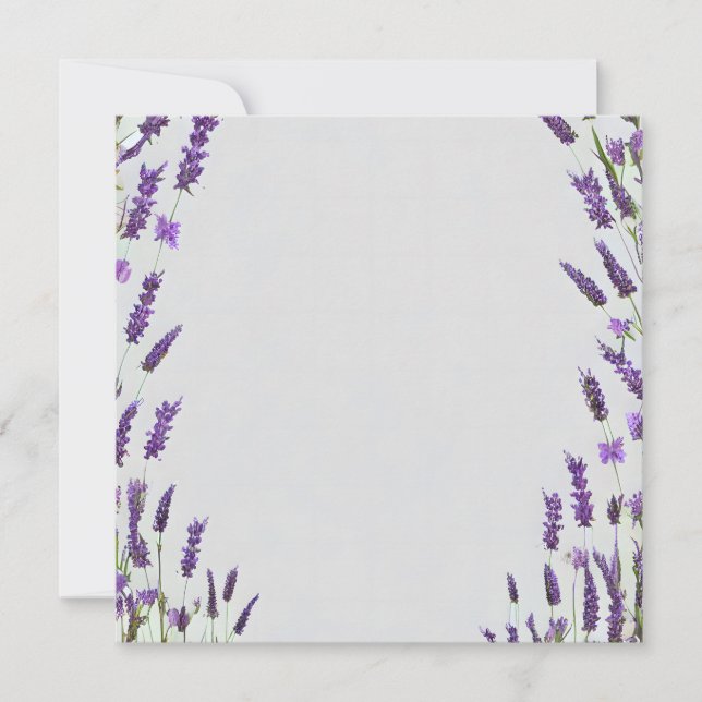Lös vattenfärg lavendel ram design inbjudningar (Framsida)