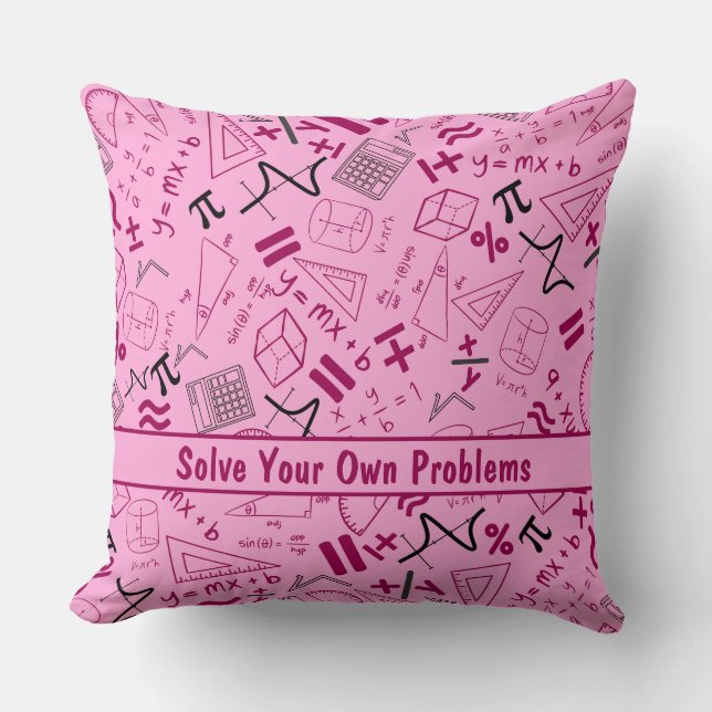 lösa dina egna problem matematik för modern rosa kudde (Framsida)