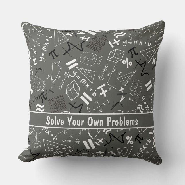 lösa dina egna problem matematik i modernt grått kudde (Framsida)