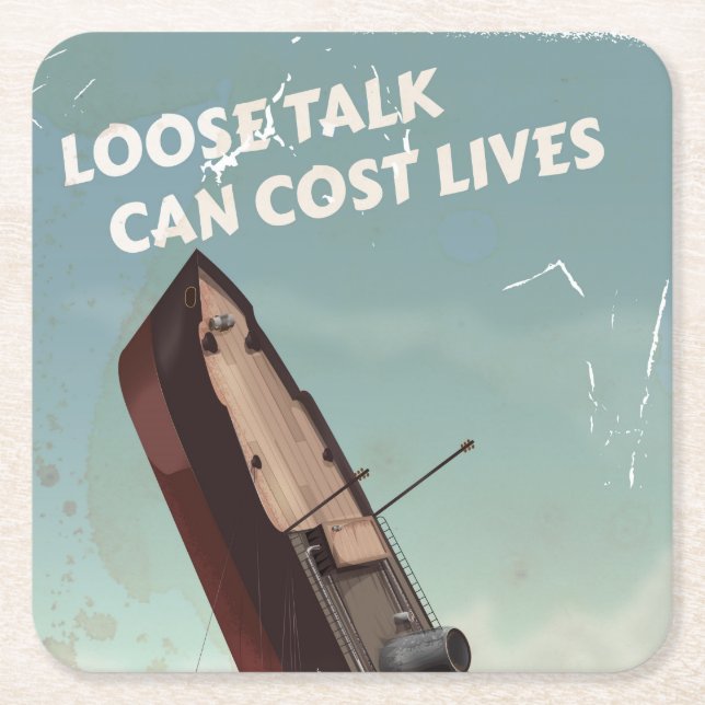 Lösa samtalskostnadsliv WW2 Poster Underlägg Papper Kvadrat (Framsidan)