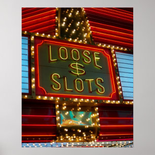 Lösa springor undertecknar på kasinot, Las Vegas Poster