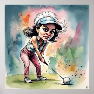 Lösa upp ett segment - stor Golf Art-utskrift Poster