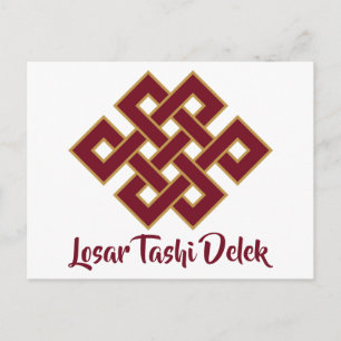 Losar Tashi Delek Gott Nytt År Endlös Knut Vykort