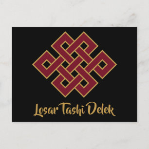 Losar Tashi Delek Gott nytt år tibetansk Helg Vykort