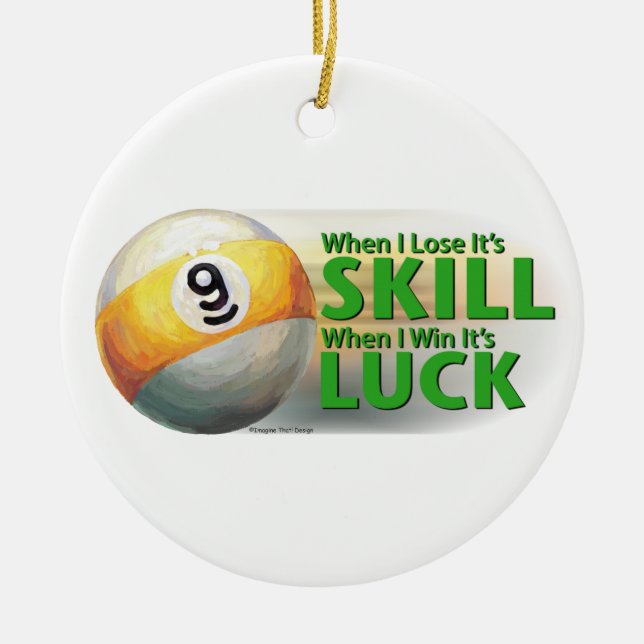Lose Skill Win Tur 9 Boll Julgransprydnad Keramik (Framsidan)