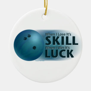 Lose Skill Win Tur Bowling Blue Julgransprydnad Keramik