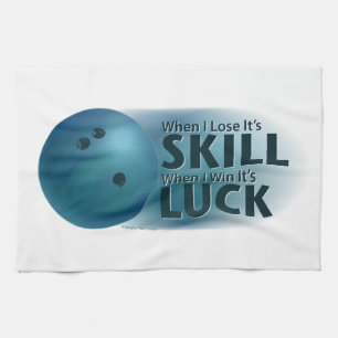 Lose Skill Win Tur Bowling Blue Kökshandduk