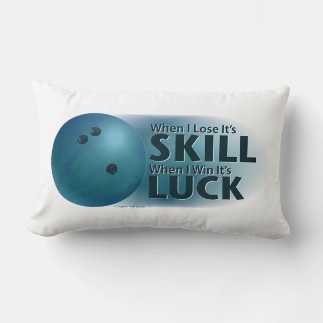 Lose Skill Win Tur Bowling Blue Lumbarkudde (Framsida)