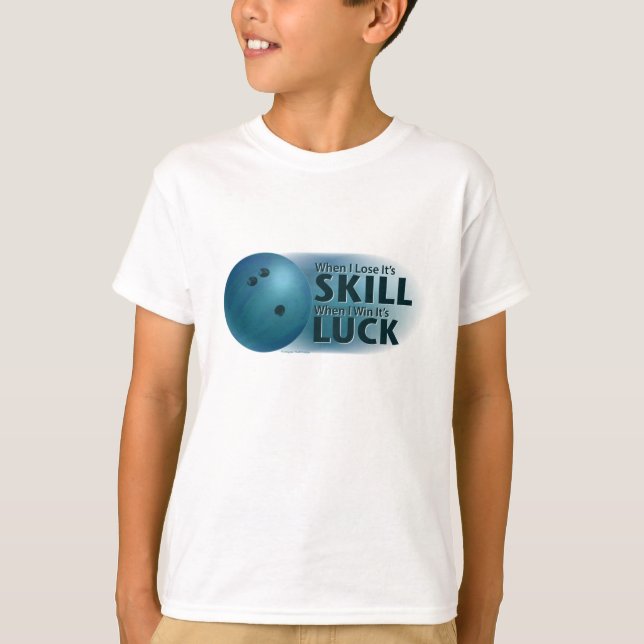 Lose Skill Win Tur Bowling Blue T-shirt (Framsida)