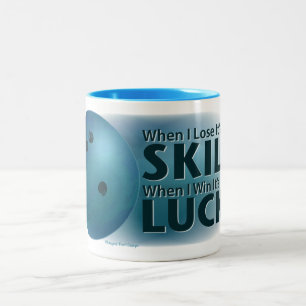 Lose Skill Win Tur Bowling Blue Två-Tonad Mugg