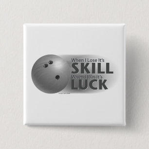 Lose Skill Win Tur Bowling Grått Knapp