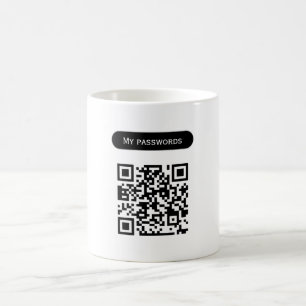 Lösenord för anpassningsbar qr-kod genomsök enkelt kaffemugg