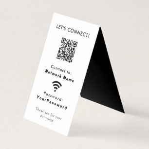Lösenord för WiFi-anslutning på företagets webbpla Visitkort