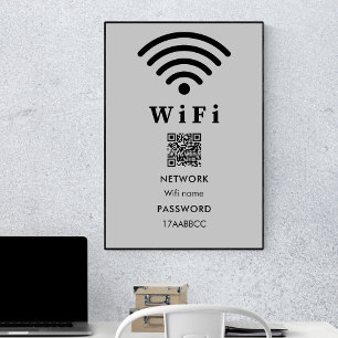 Lösenord för WiFi QR-kod   Sök efter Grått för ans Poster