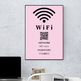 Lösenord för WiFi QR-kod | Sök efter Rosa Poster